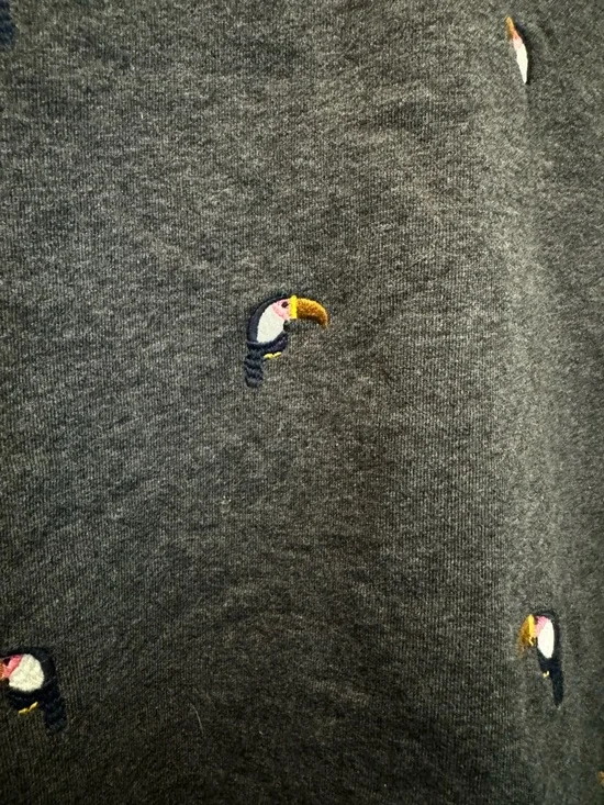 Boden Charcoal Crewneck Sweater with Toucans - XL - Picture 5 of 5